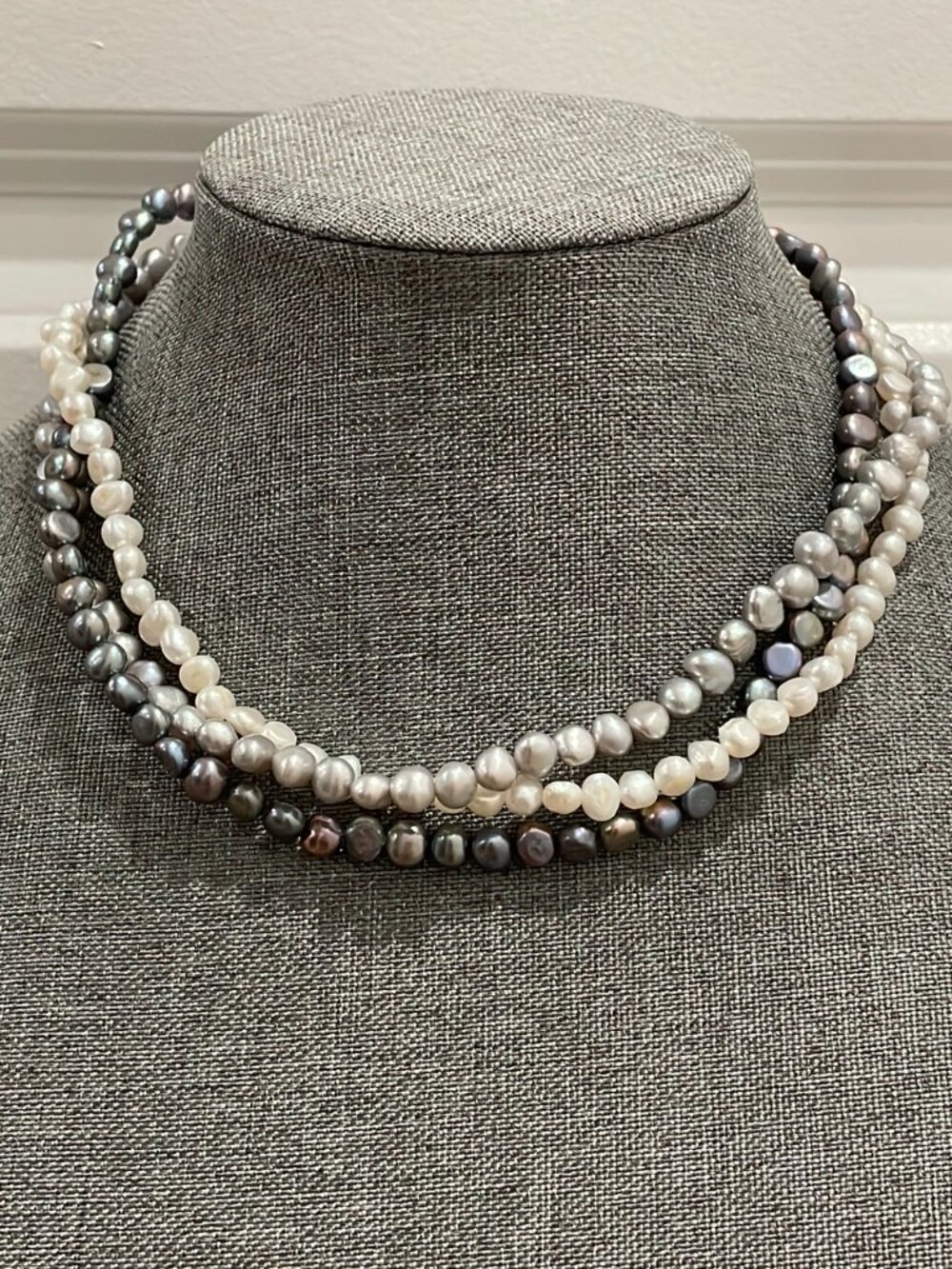 Freshwater Pearl Three Strand Necklace